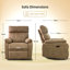 Fauteuil inclinable électrique à gravité zéro avec ports de charge USB et Type-C - Fauteuil inclinable rembourré en tissu technique avec poche latérale, soutien lombaire - Confort surdimensionné pour les adultes