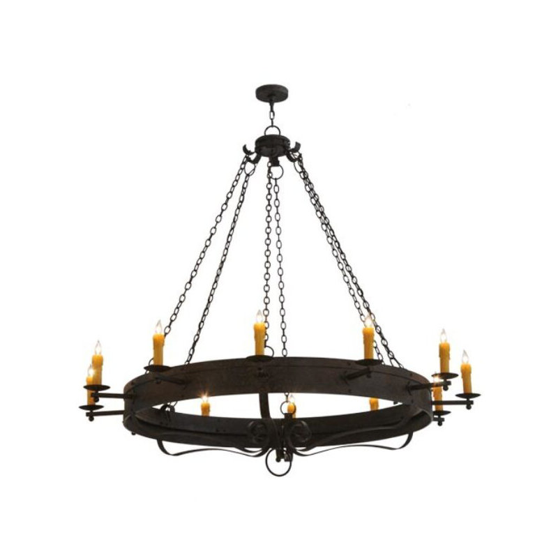 12 - Light Chandelier, Coffee Bean, No Shade