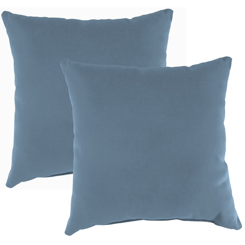 Sunbrella Outdoor Throw Pillow, Spectrum Denim Sunbrella® Plainweave, 16" H x 16" W