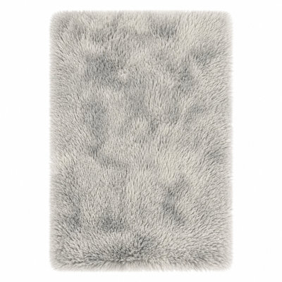 5x7 Ft Tie-Dyed Light Gray Large Shag Rugs for Bedroom Living Room Decor Soft Fluffy Furry Area Rug for Indoor Floor, Aesthetic Carpet for Home Decor