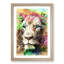 Blue Eyed Lion in Abstract - Picture Frame Painting Print-55687077-55687080