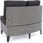  Canapé modulaire d'extérieur 8 places, siège en rotin courbé en osier avec coussins, conception modulaire, gris