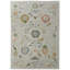 Karina Hand Knotted Wool Floral Area Rug in Gray/Light Blue/Ivory-1420099113