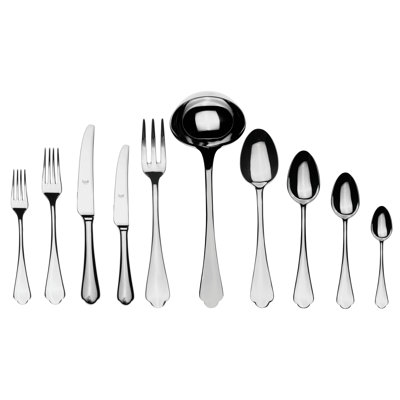 Dolce Vita Flatware Set with H/H Knives - 45 Pieces - Pewter
