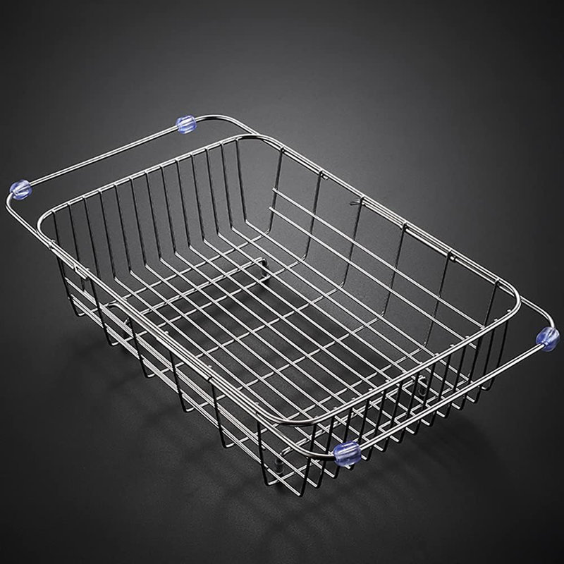 Retractable Stainless Steel Draining Basket for Kitchen Sink Use