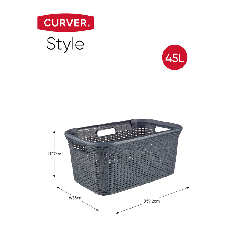 Style Laundry Box 60L + Laundry Basket 45L, Anthracite