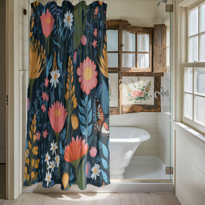 Rideau de douche Blossom Retreat - Premium, H 74 po x l 71 po