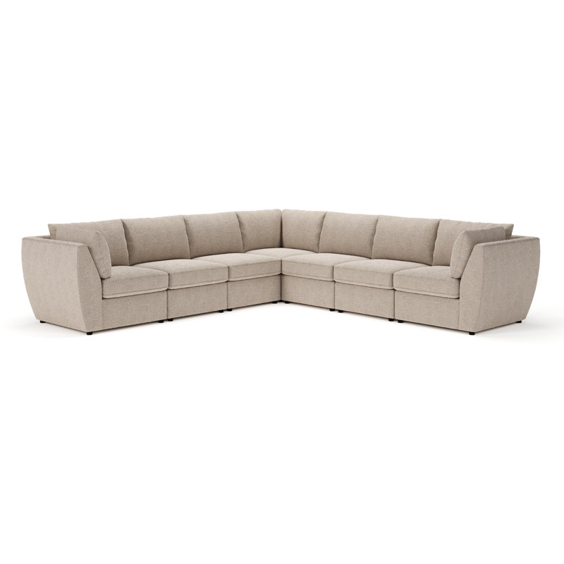 Caldwell 7-Piece Modular Upholstered Sectional, Davis Chateau Gray