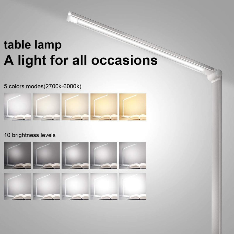 Lampe de bureau à DEL argentée avec port USB First Gen 