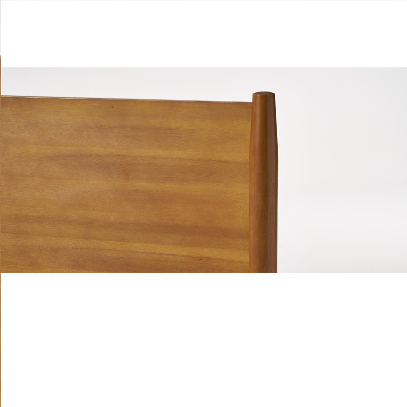 Lit plateforme simple en bois massif taille TG - acacia naturel, pieds évasés et structure renforcée en métal