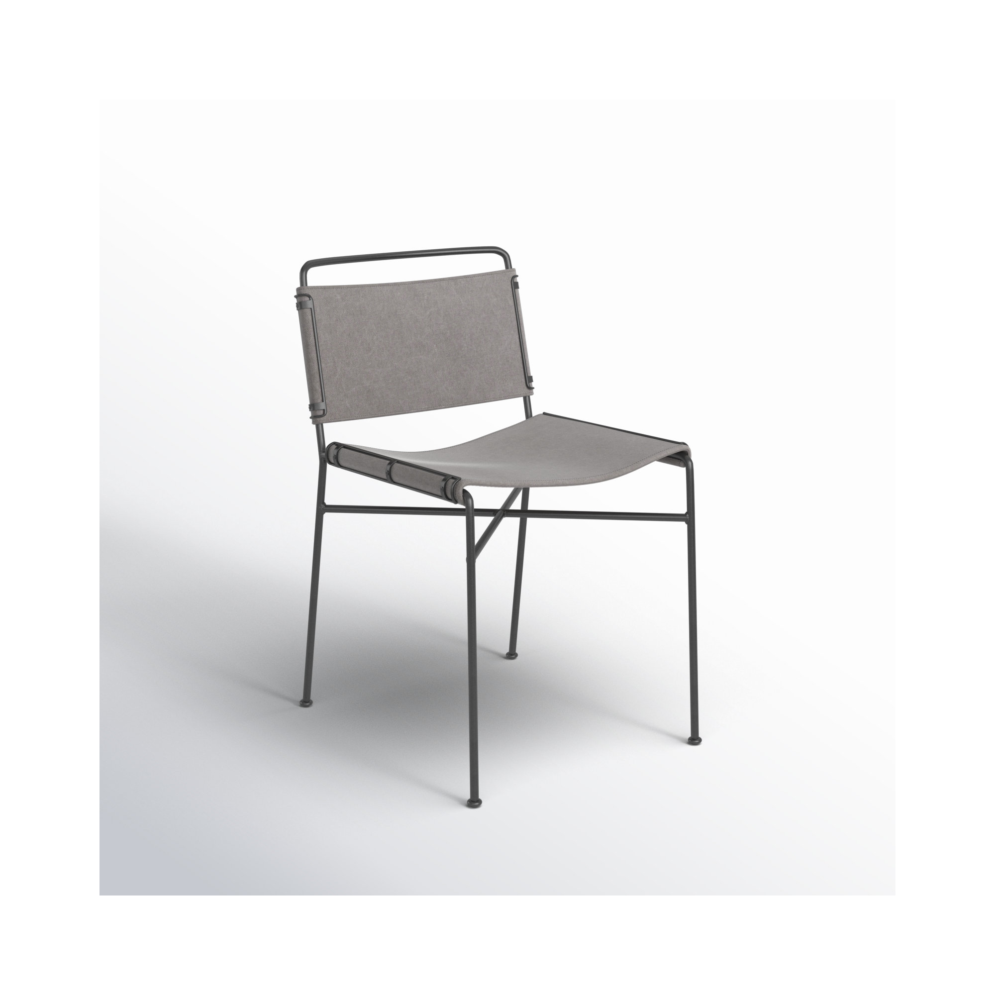 Loralee Upholstered Sling Dining Chair, Gray