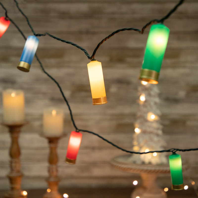 Ensemble de 10 lumières multicolores de Noël avec fusil de fusil, lumières claires