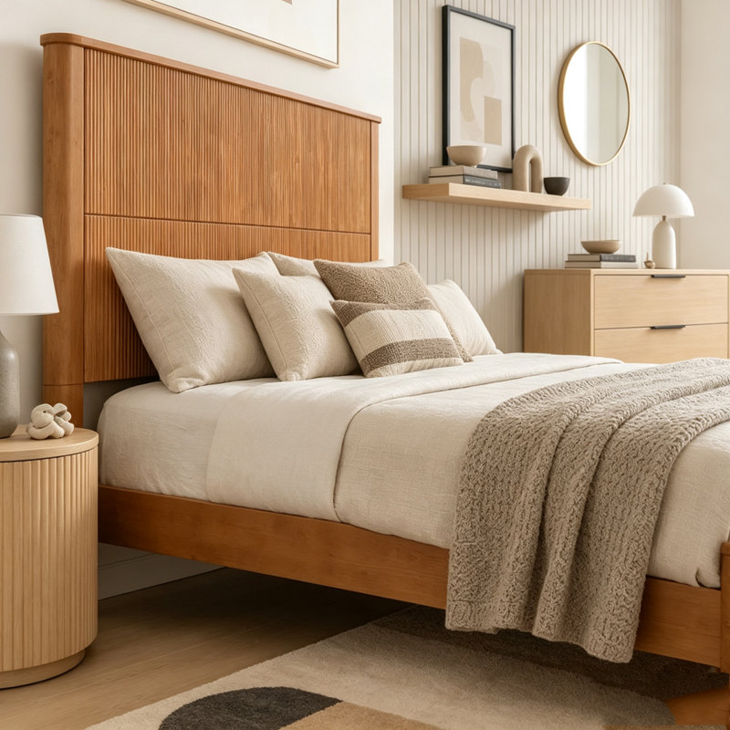 Solid Wood Bed Frame, Queen
