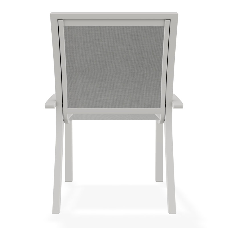 Chaise de café empilable Kendall, Neige, Alliage Sunbrella®
