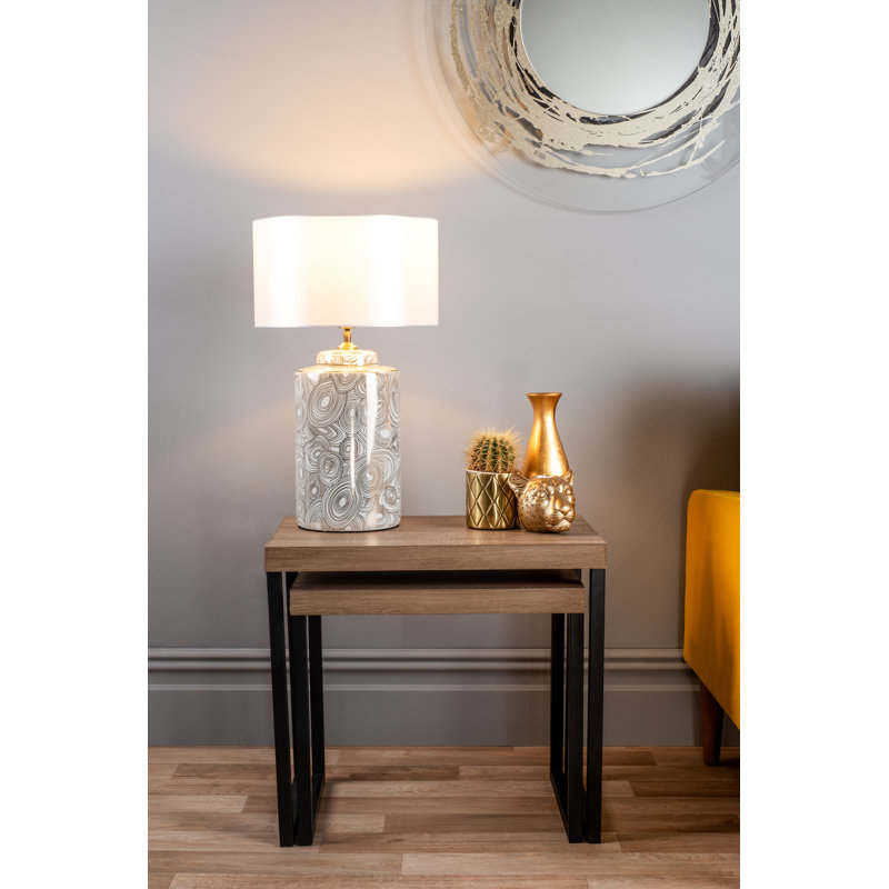 Castonguay 20cm H Linen Drum Lamp Shade in White