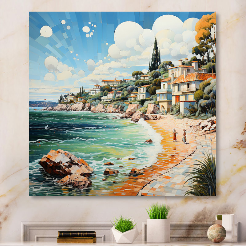 Tahana French Seaside at Antibes V - Reproduction, H 36 po x l 36 po x P 1,5 po, Toile tendue