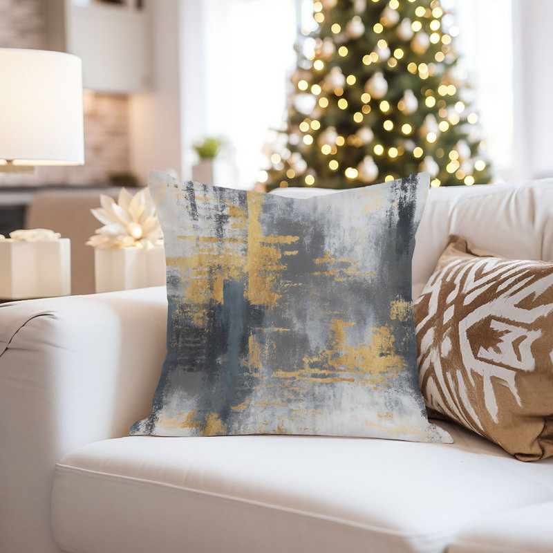 Abstract Celestial Dream Cascade Paint Brush Strokes Modern Transitional, 16"H x 16"W