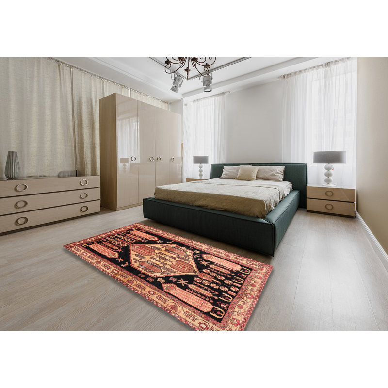 Tapis traditionnel rouge / noir Simonska, Rectangle 4 pi x 6 pi
