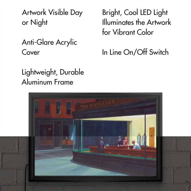 « Nighthawk » par Edward Hopper-impression d’art graphique encadrée