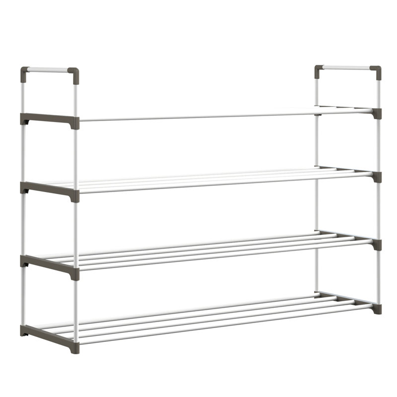 Shoe Rack - 4-Tier Shoe Organizer for Closet, Bathroom, Entryway - Shelf Holds 20 Pairs Sneakers, Heels, Boots by Home-Complete