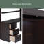 Lit mezzanine double avec tiroirs, bureau et garde-robe-780101396