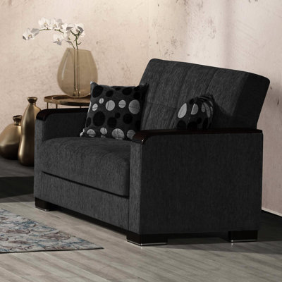 Collection X revêtue de chenille grise avec espace de rangement supplémentaire - siège de qualité et polyvalent gris foncé Modern Choice