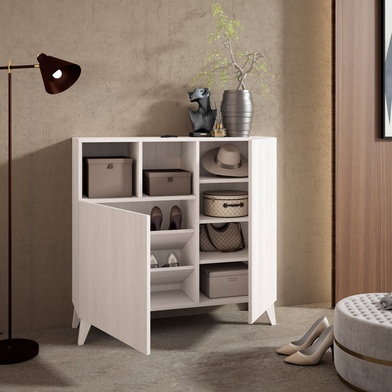 Moss 12 Pair Shoe Storage Cabinet, White