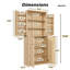 Armoire de rangement en bois cannelée de 72 po de hauteur avec portes, 6 tablettes de porte, organisateur, armoire polyvalente pour la cuisine, la salle à manger, chêne, l 30 po x P 15,75 po x H 72 po.-2019457091