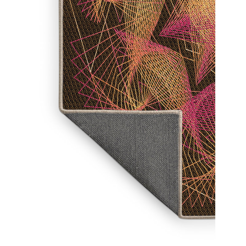 Tapis en laine rouge / brun, Rectangle 5 pi x 8 pi