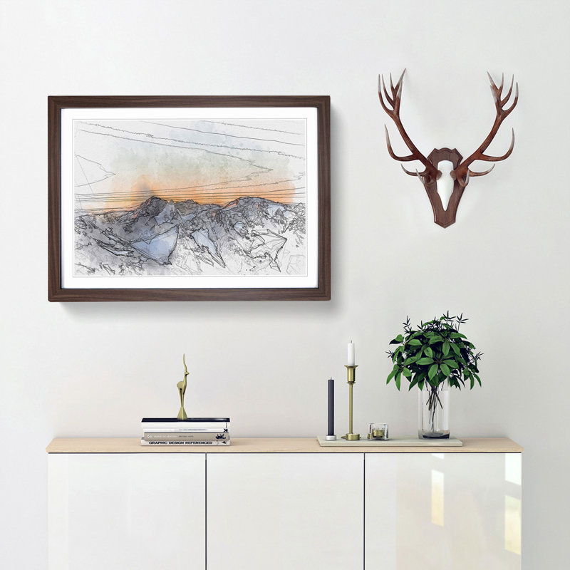 Sahale Glacier in Abstract - Picture Frame Graphic Art Print, Walnut, 35cm H x 50cm W x 2cm D