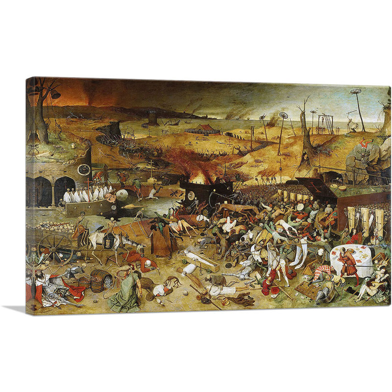 " The Triumph Of Death 1562 " by Pieter Bruegel The Elder Painting Print, 18" H x 26" W x 0.75" D
