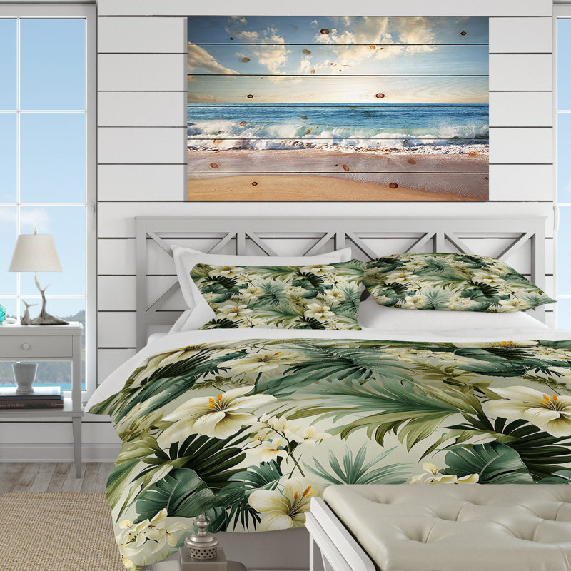 Ensemble de housse de couette Neutral Tropics, Housse de couette pour très grand lit et 2 très