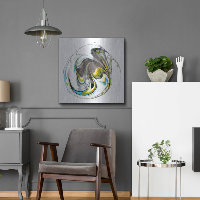  «Citrine Momentum 2» par Alicia Ludwig, art mural en métal, H 24 po x l 24 po