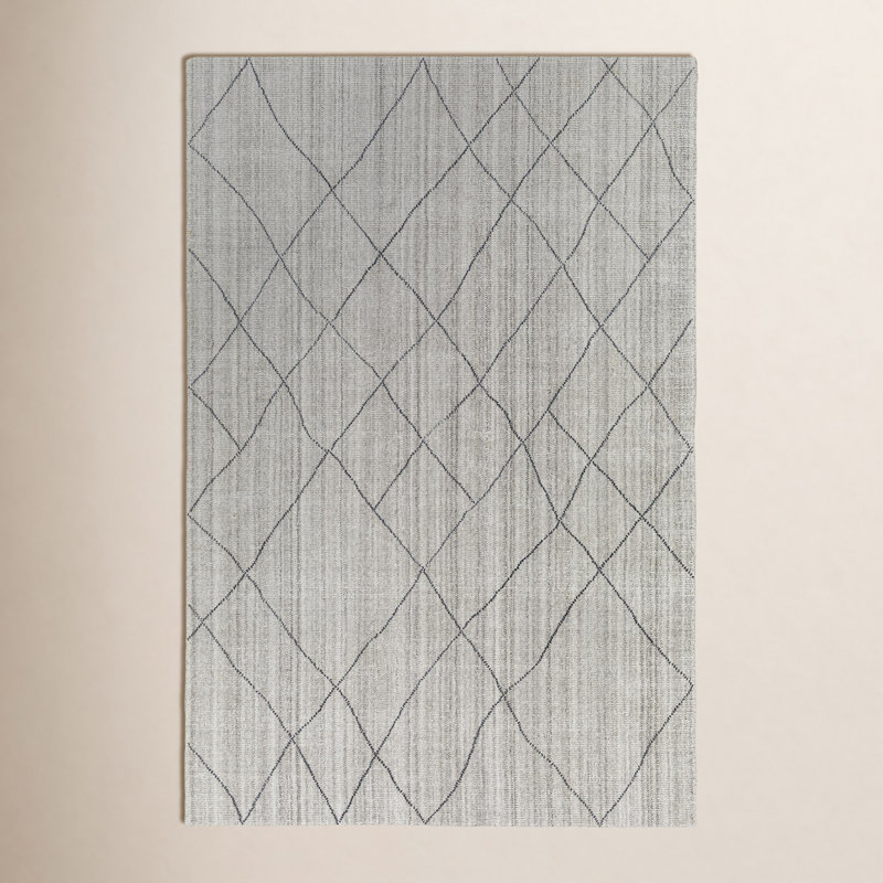 Geometric Area Rug in Gray, Rectangle 9' x 12'