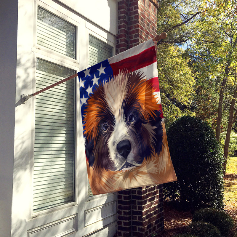 Polyester à 2 côtés 28 x 40 po drapeau maison, Chien de garde de Moscou