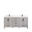 Ensemble de meuble-lavabo double en bois massif l 72 po x P 22 po Houston II avec rangement discret et plateau en pierre-246166791-246166790
