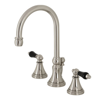 Kingston Brass Duchess Two-Handle 3-Hole Deck Mount Widespread Bathroom Faucet with Brass Pop-Up Drain