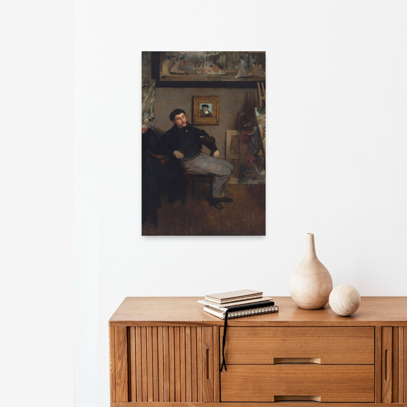 Portrait Of The Painter Tissot, 1867-8 Impressionist Abstract Contemporary Portrait Wall Art Print, 60.96cm H x 40.64cm W