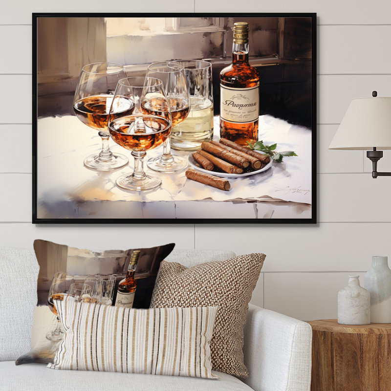 Cuban Cigars Brown I - Fashion Wall Art Prints, 30" H x 40" W, Cadre flottant noir