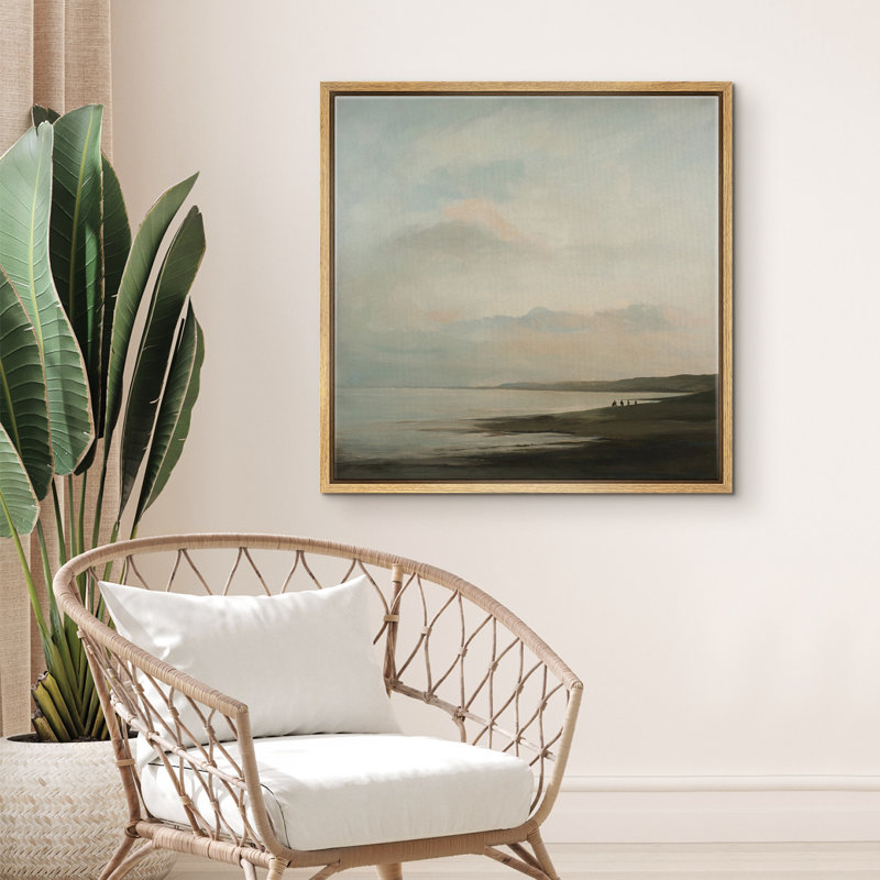 Reproduction d'art sur toile encadrée - paysage abstrait rétro pour décor de salon moderne à la ferme, H 16 po x l 16 po