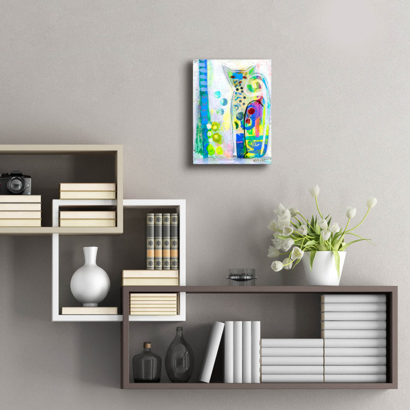 «Calico Cat» par Wyanne, acrylique, H 16 po x l 12 po x P 0,13 po
