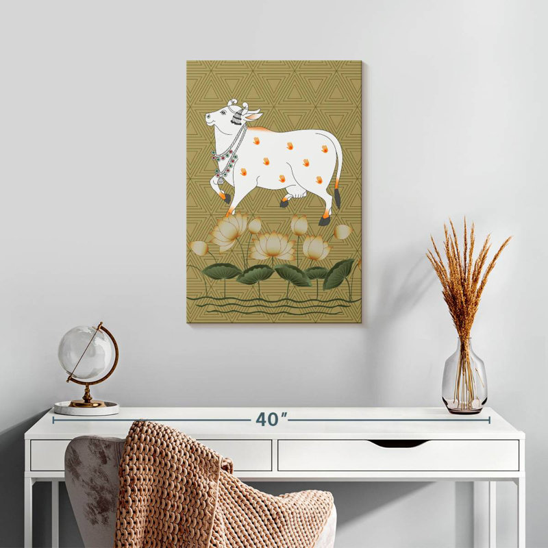 Vache encadrée Brampt, H 24 po x l 16 po
