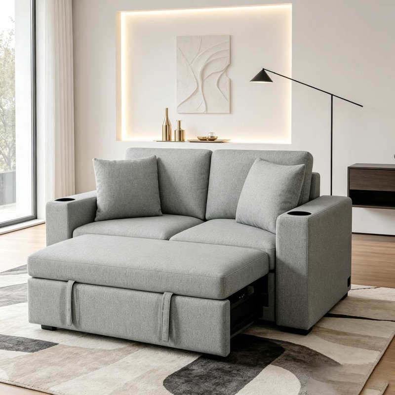 Canapé-lit 60,6 po, Gris
