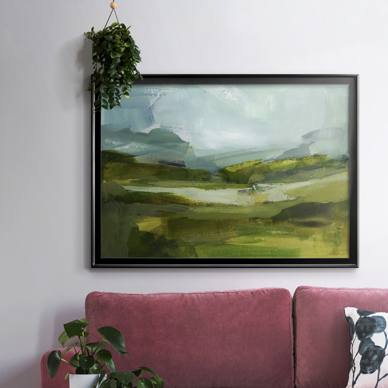 Toile tendue avec cadre Emerald View III, Noir, H 18 po x l 26 po x P 1,5 po