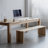 Burlywood Rectangular Solid Wood Dining Table-108933791