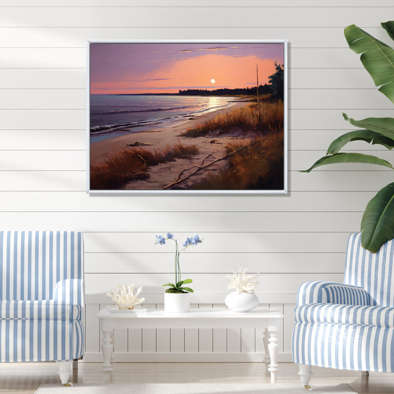 Impression sur toile Ocean Ocean Serenity, H 34 po x l 44 po x P 1,5 po, Cadre flottant blanc