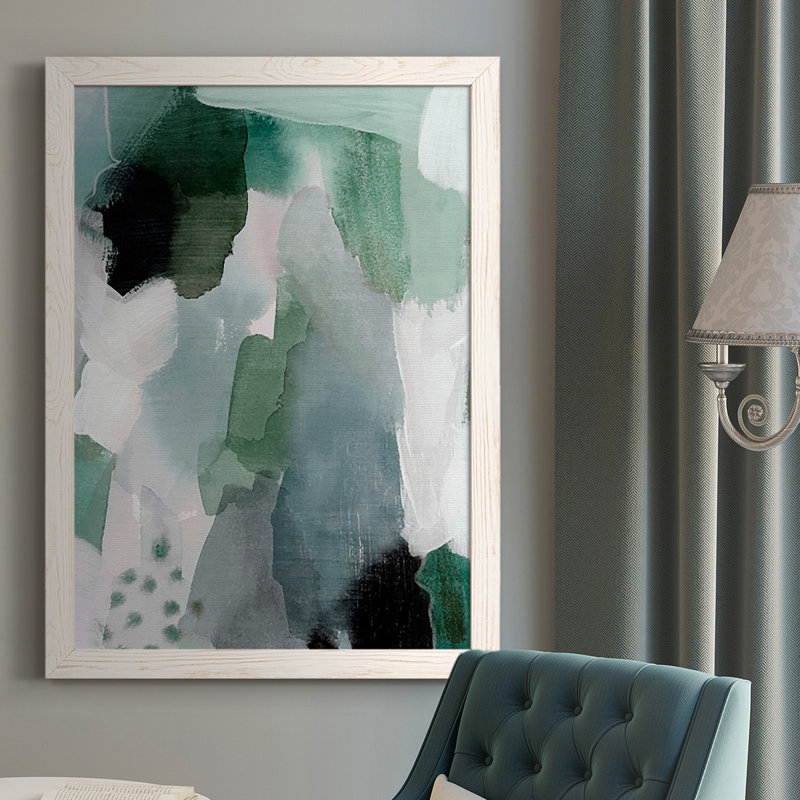 Turquoise Waters I, reproduction d'art sur toile, Cadre blanc, H 43,5 po x l 31,5 po x P 1 po
