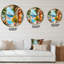 Maison près de la mer, fleurs colorées, mers d'été - horloge murale nautique et côtière-60187779