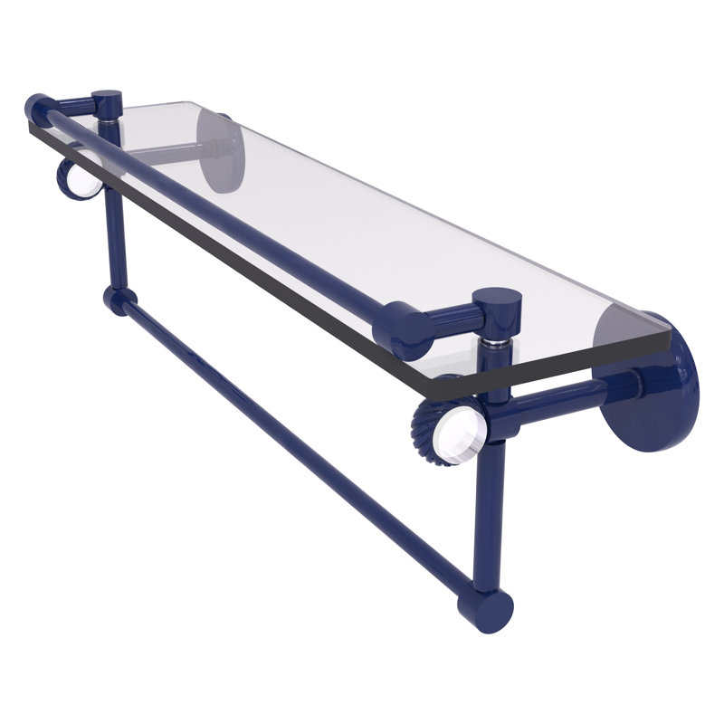 Tablette flottante avec barre à serviettes Clearview, H 6,7 po x l 22 po x P 5,8 po, Bleu méditerranéen