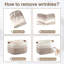 B0FNQPG7W486L Très grand panier à linge avec poignées en cuir pour le rangement dans le salon. 24 po x 16 po x 14 po, blanc